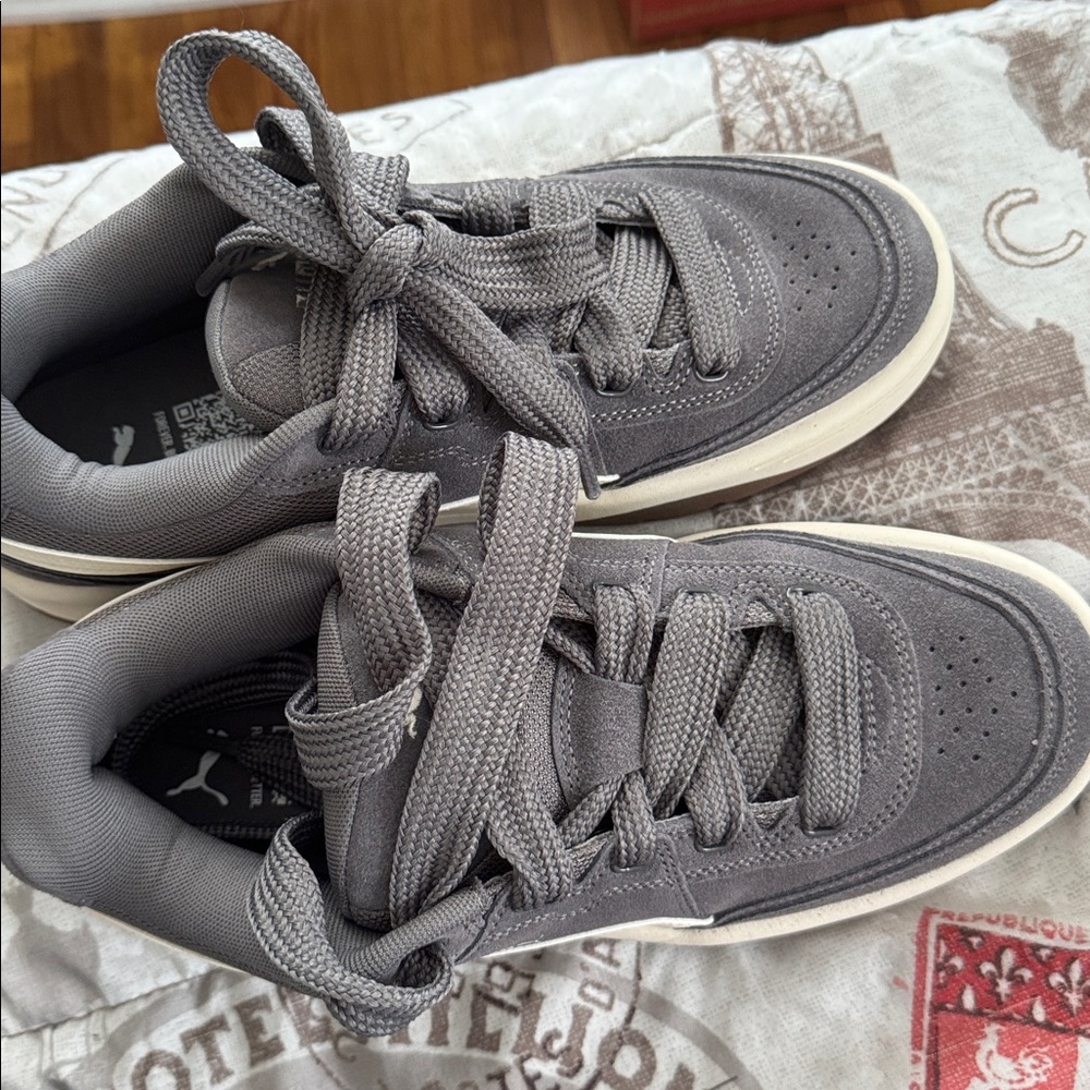 Puma Charcoal Lace-Up Sneakers